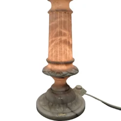 Pamono Vintage Alabaster Pillar with Lamp, 1970/80s><noscript><img width=
