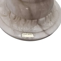 Pamono Vintage Alabaster Pillar with Lamp, 1970/80s><noscript><img width=