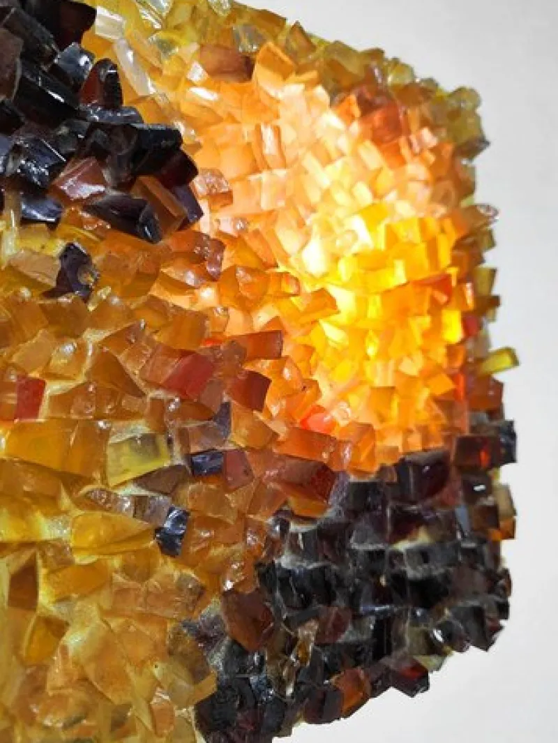 Discount Pamono Vintage Amber Glass Wall Lamp, 1970s