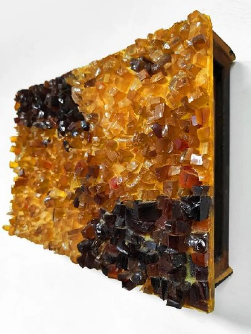 Discount Pamono Vintage Amber Glass Wall Lamp, 1970s