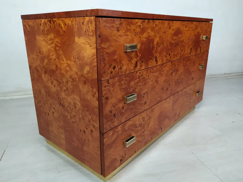Pamono Vintage Amboyna Burl Chest of Drawers, 1970s> Dressers, Commodes & Chests