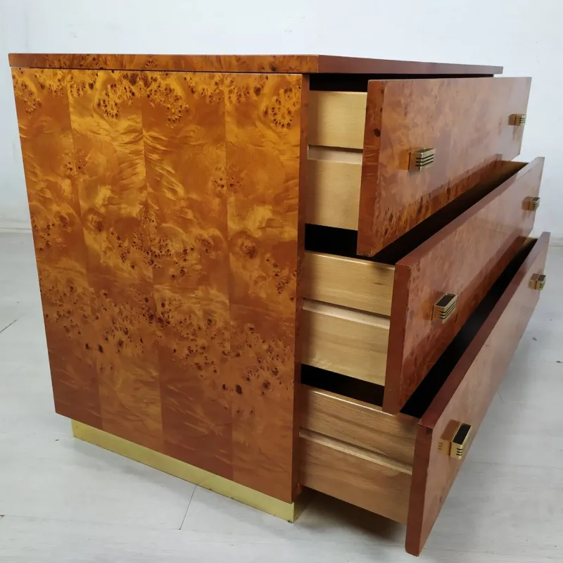 Pamono Vintage Amboyna Burl Chest of Drawers, 1970s> Dressers, Commodes & Chests
