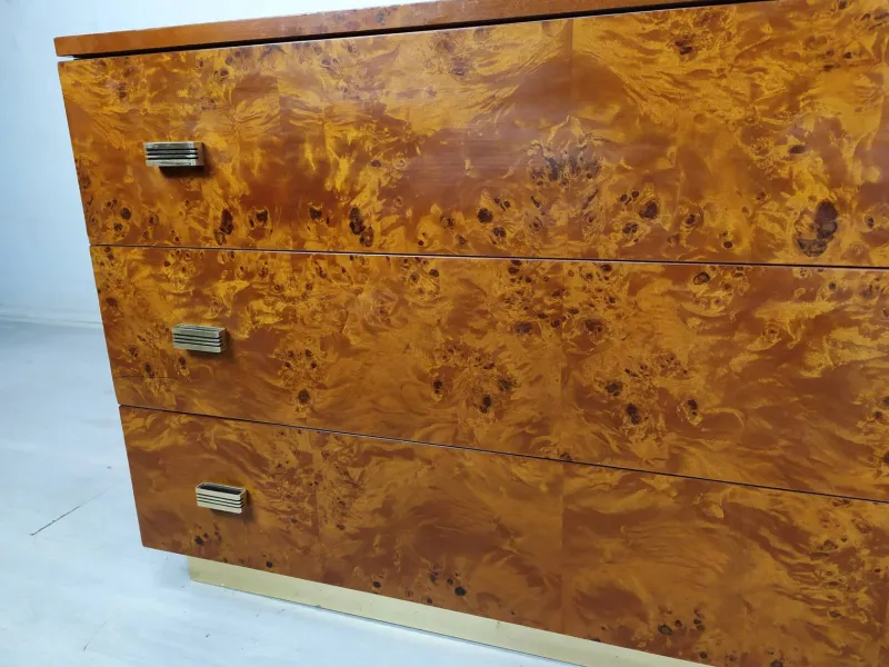 Pamono Vintage Amboyna Burl Chest of Drawers, 1970s> Dressers, Commodes & Chests