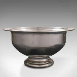 Pamono Vintage American Silver Plated Punch Bowl & Spoon, Set of 2> Serving Dishes