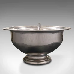 Pamono Vintage American Silver Plated Punch Bowl & Spoon, Set of 2><noscript><img width=