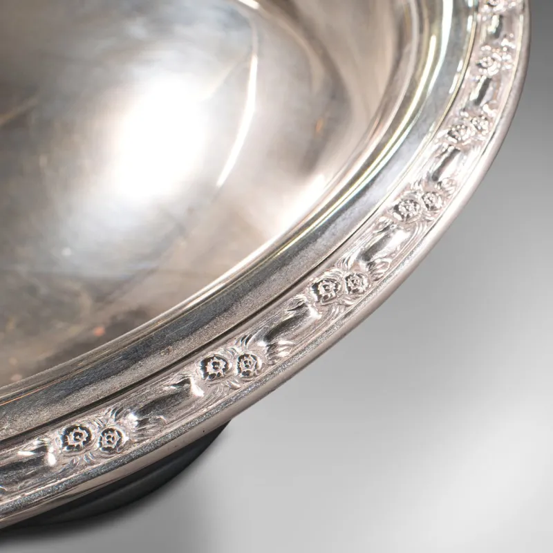 Pamono Vintage American Silver Plated Punch Bowl & Spoon, Set of 2> Serving Dishes