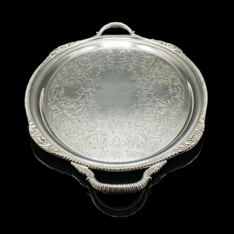Pamono Vintage American Silver Plate Serving Tray, 1930s> Trays