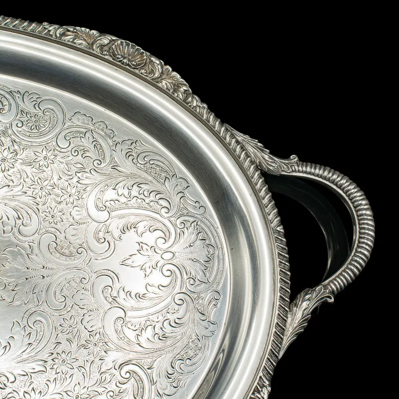 Pamono Vintage American Silver Plate Serving Tray, 1930s> Trays