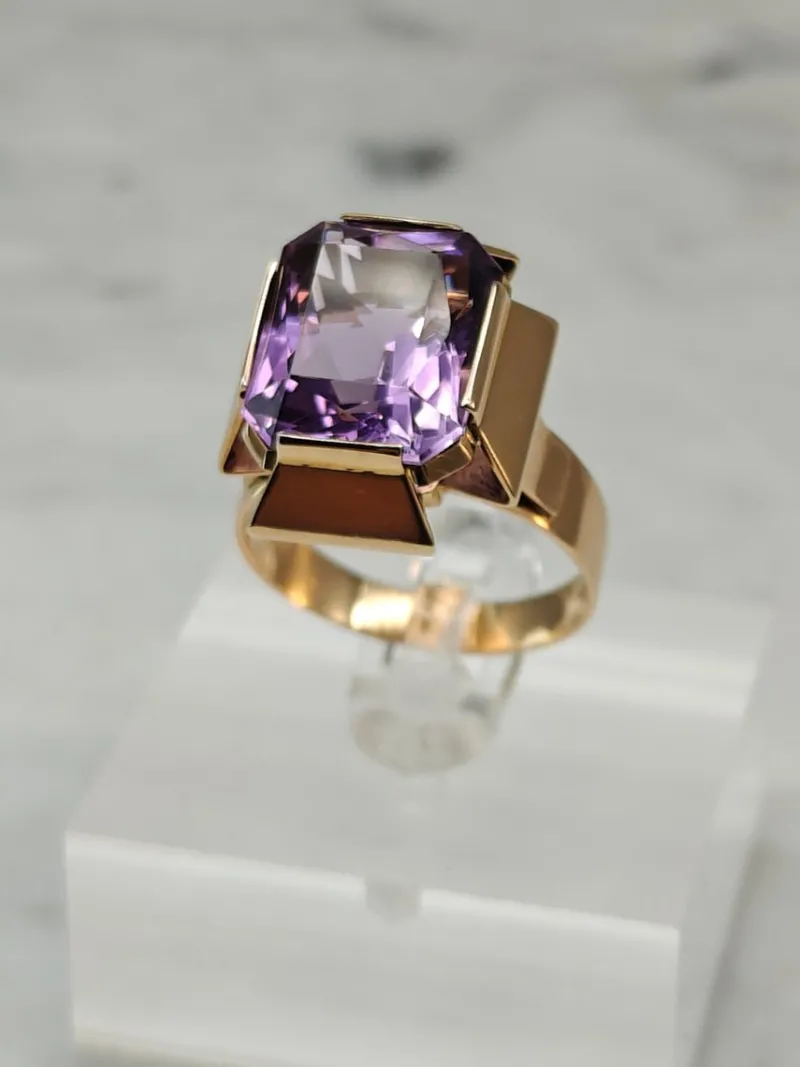 Best Pamono Vintage Amethyst Gold Ring, 1946