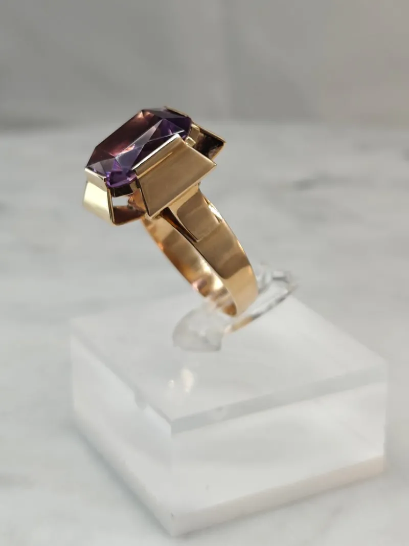 Best Pamono Vintage Amethyst Gold Ring, 1946