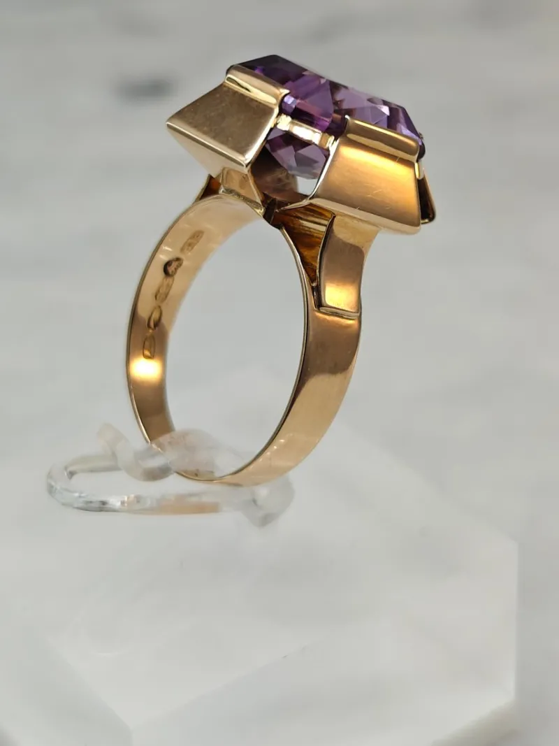 Best Pamono Vintage Amethyst Gold Ring, 1946
