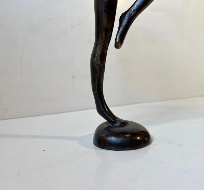 Pamono Vintage Androgynous Sculpture in Patinated Bronze, 1970s> Art Deco