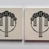 Clearance Pamono Vintage Architectural Ceramic Wall Tiles with Art Deco Flower Ornaments, 1920s, Set of 2