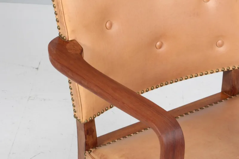 Pamono Vintage Armchair in Leather by Jacob Kjær, 1940s> Lounge Chairs & Armchairs