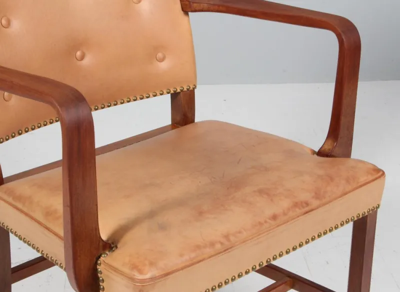 Pamono Vintage Armchair in Leather by Jacob Kjær, 1940s> Lounge Chairs & Armchairs
