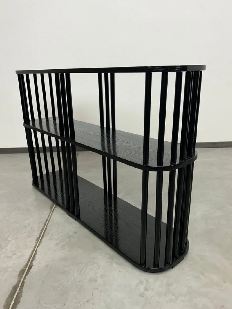 New Pamono Vintage Art Deco Black Shelf, 1920s