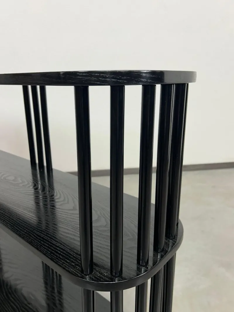 New Pamono Vintage Art Deco Black Shelf, 1920s