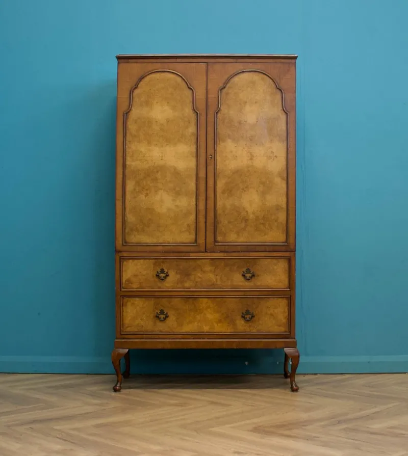 Pamono Vintage Art Deco Burr Walnut Compactum Wardrobe, 1950s