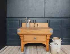 Pamono Vintage Art Deco Butcher Block Table, 1920s> Worktables & Workbenches