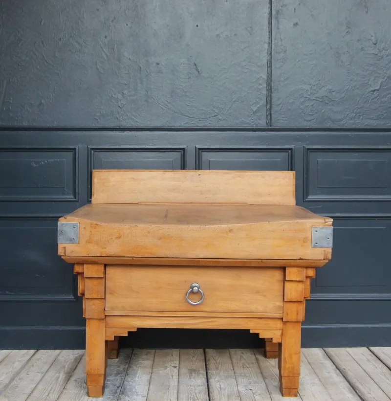 Pamono Vintage Art Deco Butcher Block Table, 1920s> Worktables & Workbenches