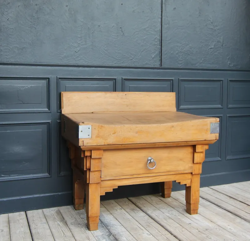Pamono Vintage Art Deco Butcher Block Table, 1920s> Worktables & Workbenches