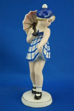 Pamono Vintage Art Deco Ceramic Sculpture by Claire Weiss for the Goldscheider Factory, 1920s><noscript><img width=