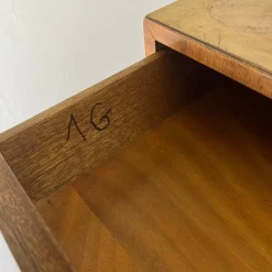 Pamono Vintage Art Deco Chest of Drawers in Flamed Walnut, 1930s><noscript><img width=