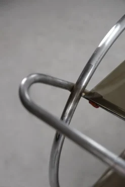 Outlet Pamono Vintage Art Deco Chrome and Glass Round Bar Cart, 1930s