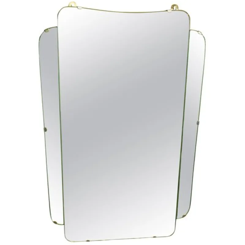 Pamono Vintage Art Deco Emerald Wall Mirror, 1930> Mirrors