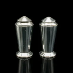 Pamono Vintage Art Deco English Condiment Set in Silver, 1930s, Set of 3><noscript><img width=