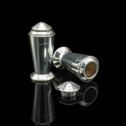 Pamono Vintage Art Deco English Condiment Set in Silver, 1930s, Set of 3><noscript><img width=