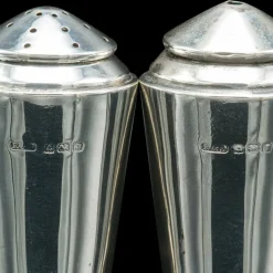 Pamono Vintage Art Deco English Condiment Set in Silver, 1930s, Set of 3><noscript><img width=