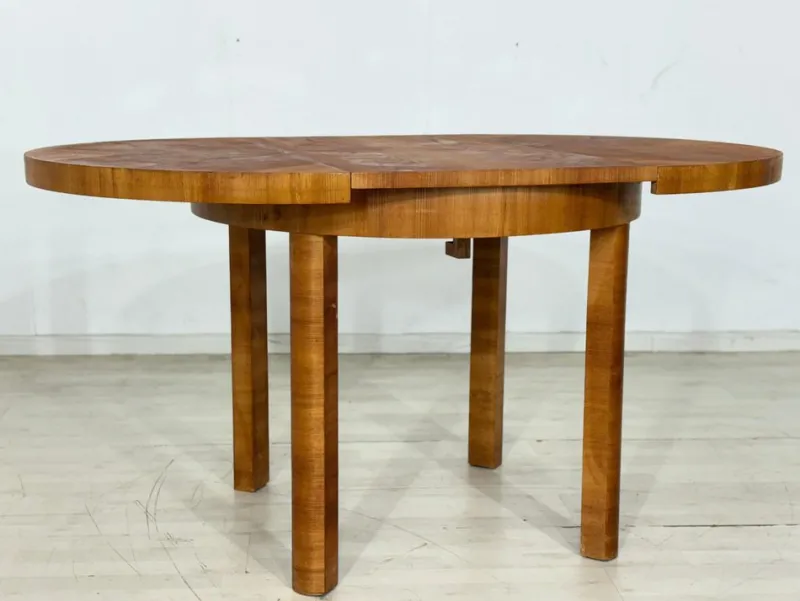 Pamono Vintage Art Deco Extendable Wooden Dining Table, 1940> Dining Tables & Sets