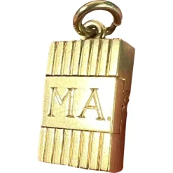 Pamono Vintage Art Deco Folding Fob Seal Initials Am 18k Yellow Gold Charm Pendant, 1920s> Necklaces