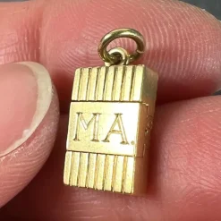 Pamono Vintage Art Deco Folding Fob Seal Initials Am 18k Yellow Gold Charm Pendant, 1920s><noscript><img width=