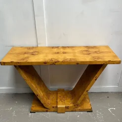 Pamono Vintage Art Deco French Burr Walnut Console Table> Console Tables