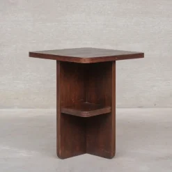 Pamono Vintage Art Deco French Wooden Side Table, 1950s> Coffee & Side Tables