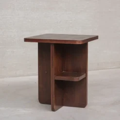 Pamono Vintage Art Deco French Wooden Side Table, 1950s> Coffee & Side Tables