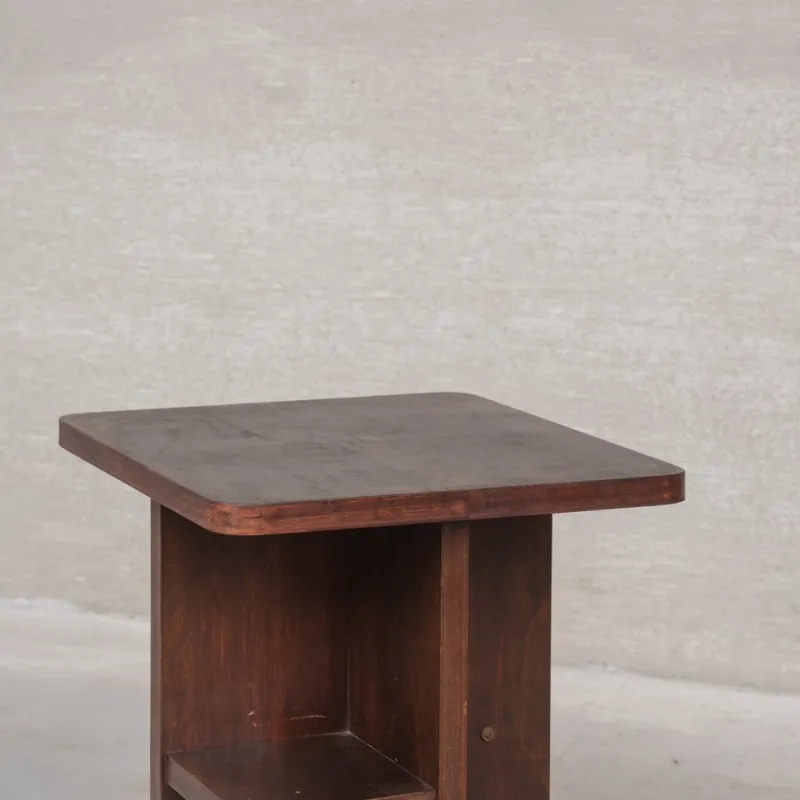 Pamono Vintage Art Deco French Wooden Side Table, 1950s> Coffee & Side Tables