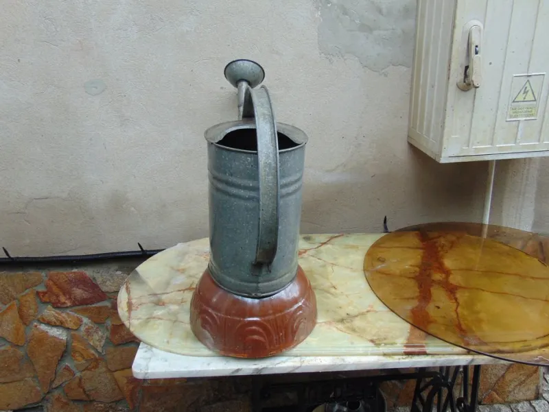Outlet Pamono Vintage Art Deco Galvanized Watering Can, 1940s