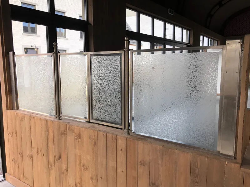 Hot Pamono Vintage Art Deco Glass Room Dividers, Set of 2