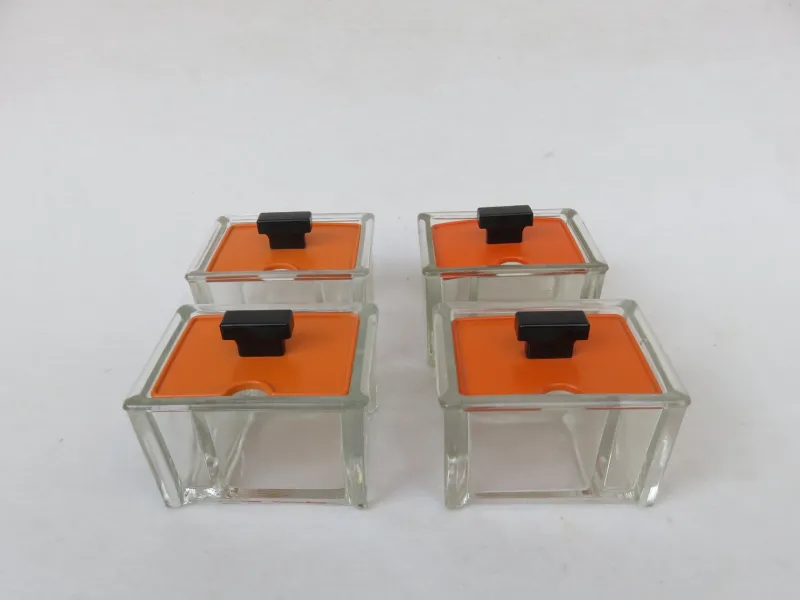 Pamono Vintage Art Deco Glass Tableware Set from von Poncet Glashüttenwerke Berlin, Set of 2> Serving Dishes