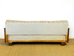 Best Pamono Vintage Art Deco Living Room Set in Curved Wood and Cane, 1950, Set of 3