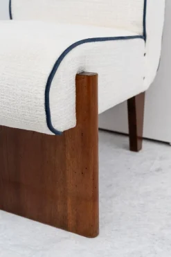 Pamono Vintage Art Deco Lounge Chairs with Pouf, 1940s, Set of 3> Lounge Chairs & Armchairs