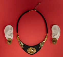 Pamono Vintage Art Deco Necklace and Clip Earrings by Luigi Briglia, 1960s, Set of 3> Necklaces