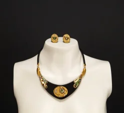 Pamono Vintage Art Deco Necklace and Clip Earrings by Luigi Briglia, 1960s, Set of 3> Necklaces