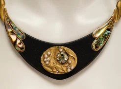 Pamono Vintage Art Deco Necklace and Clip Earrings by Luigi Briglia, 1960s, Set of 3><noscript><img width=