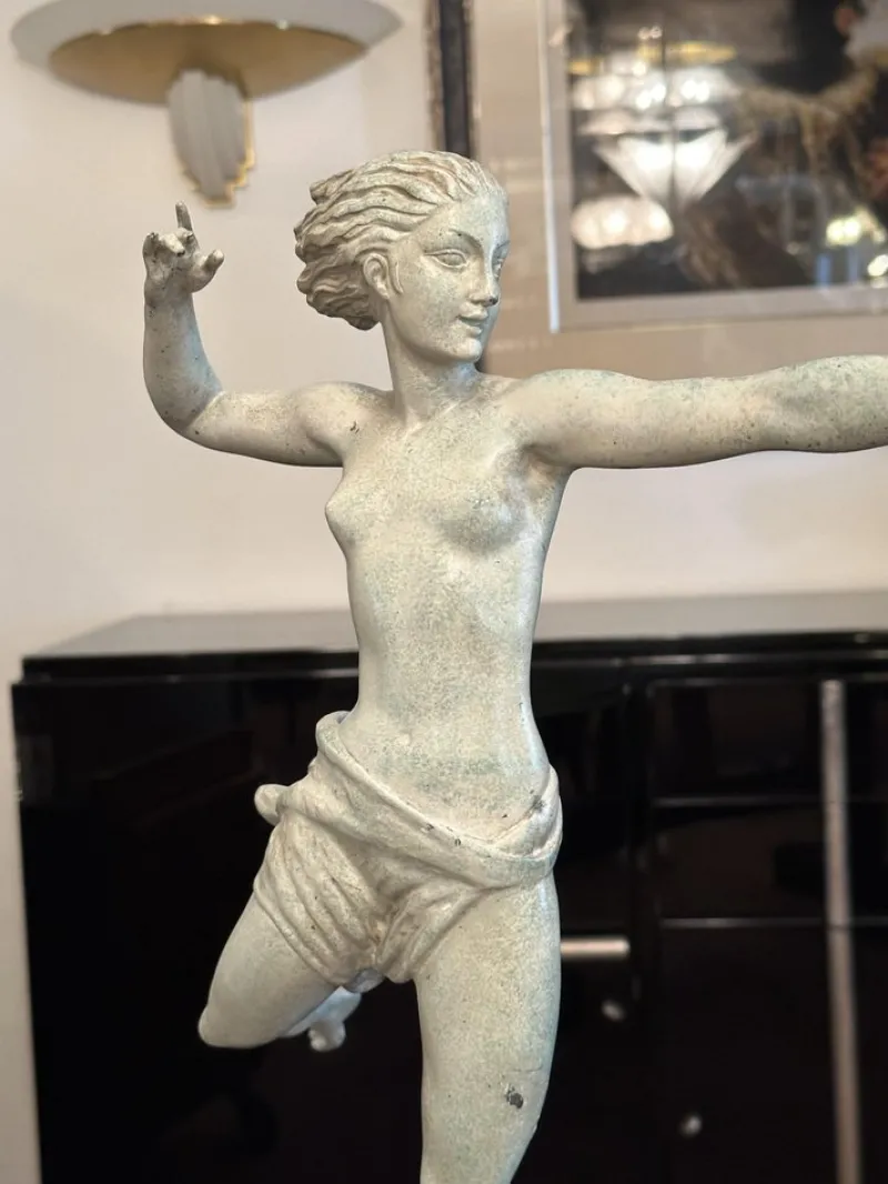 Pamono Vintage Art Deco Sculpture Atlantement in White Bronze by Jean De Marco for Max Le Verrier, 1920s> Art Deco