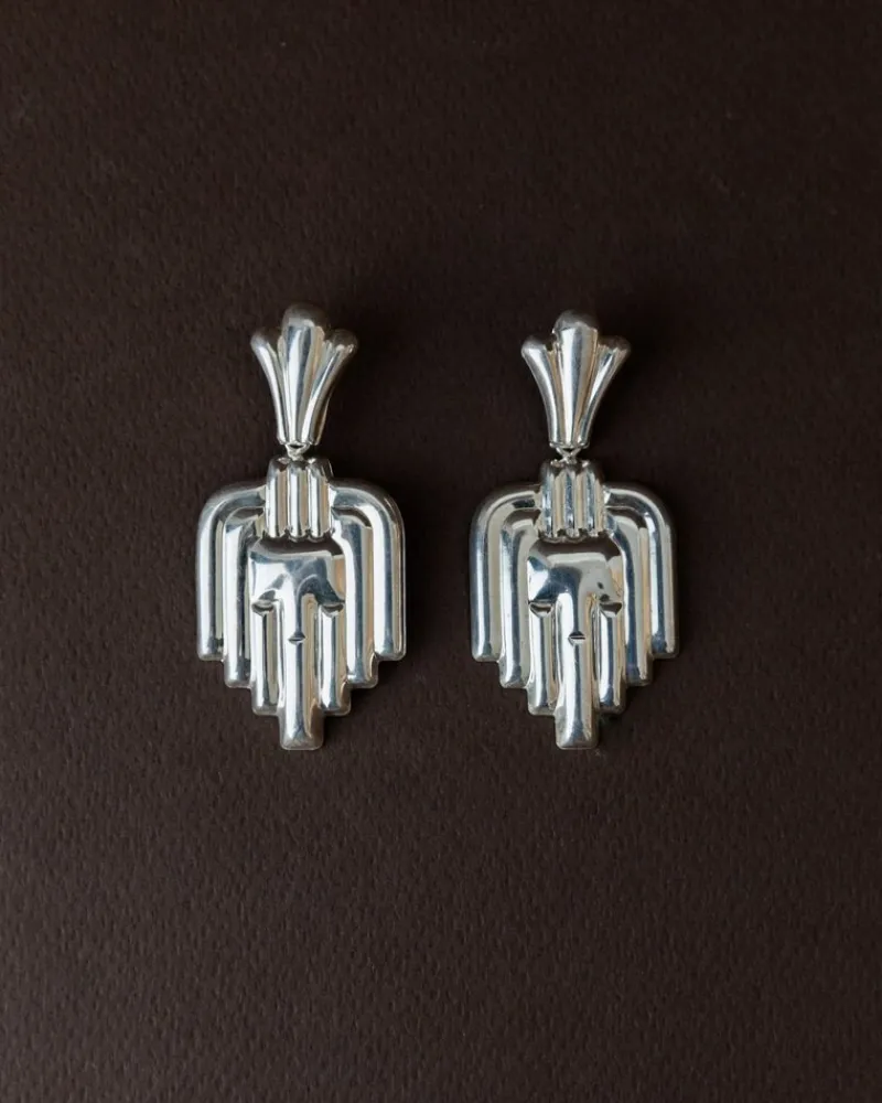 Pamono Vintage Art Deco Silver Earrings, Set of 2> Earrings
