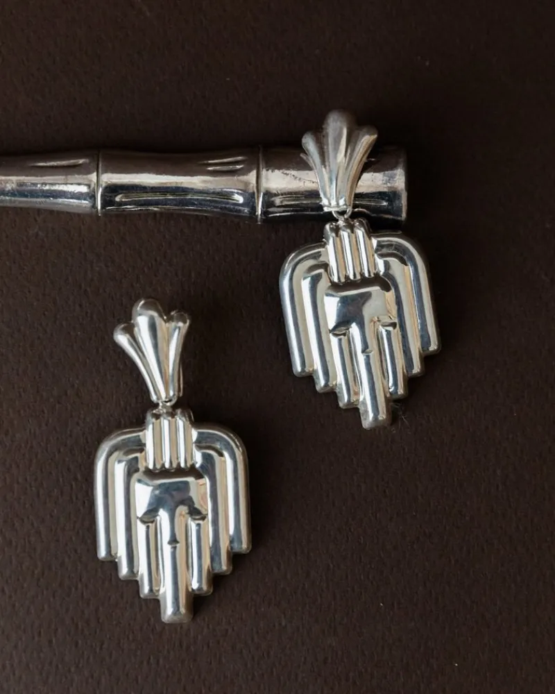 Pamono Vintage Art Deco Silver Earrings, Set of 2> Earrings